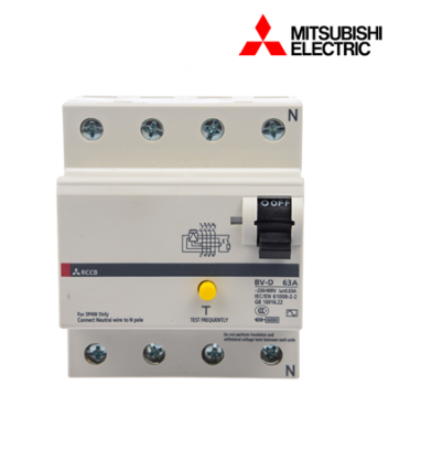 RCCB BV-D 4P 63A 300mA Mitsubishi Cầu dao chống dòng rò